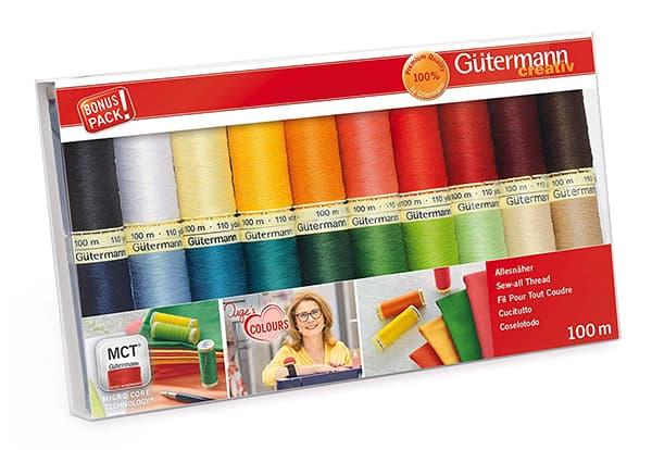 Универсальные нитки. 100% полиэстер Набор ниток Gütermann Sew All 20 катушек по 100м