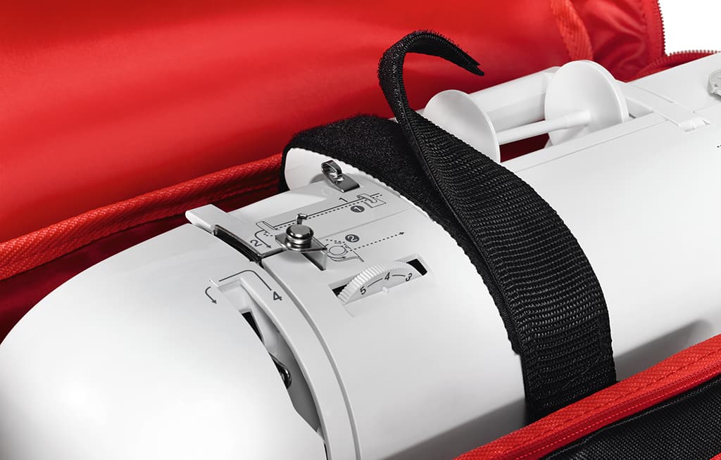 Сумка для швейной машины, черная в белый горох - фото №2