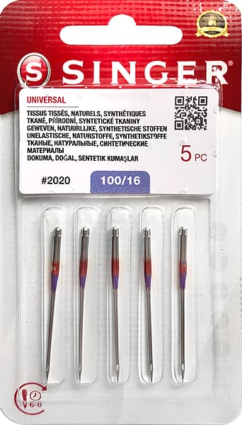 Иглы универсальные №100 Singer 2020 (806) 130/705H 5шт