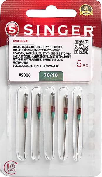 Иглы универсальные №70 Singer 2020 (800) 130/705H  5шт