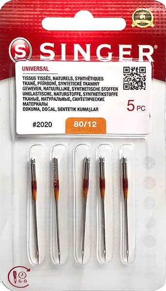 Иглы универсальные №80 Singer 2020 (801)130/705H  5шт