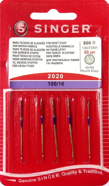 Иглы универсальные №100 Singer 2020 806R 130/705H 5шт