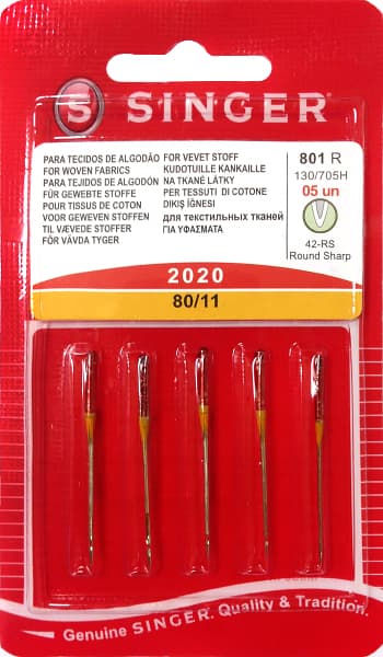 Иглы универсальные №80 Singer 2020 801R 130/705H 5шт