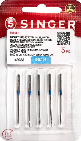 Иглы для оверлоков №90 Singer 2022 (502) 5шт