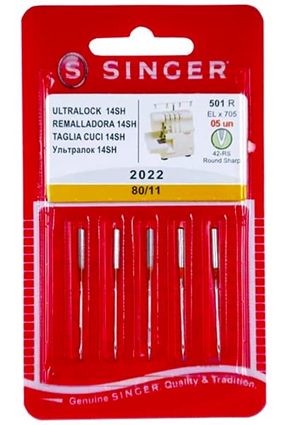 Иглы для оверлоков №80 Singer 2022 501R 5шт