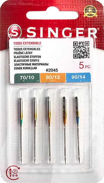 Иглы для эластичных материалов №70-90 Singer 2045 (846) 130/705H-S 5шт