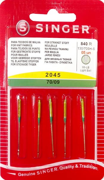 Иглы для эластичных материалов №70 Singer 2045 840R 130/705H-S 5шт