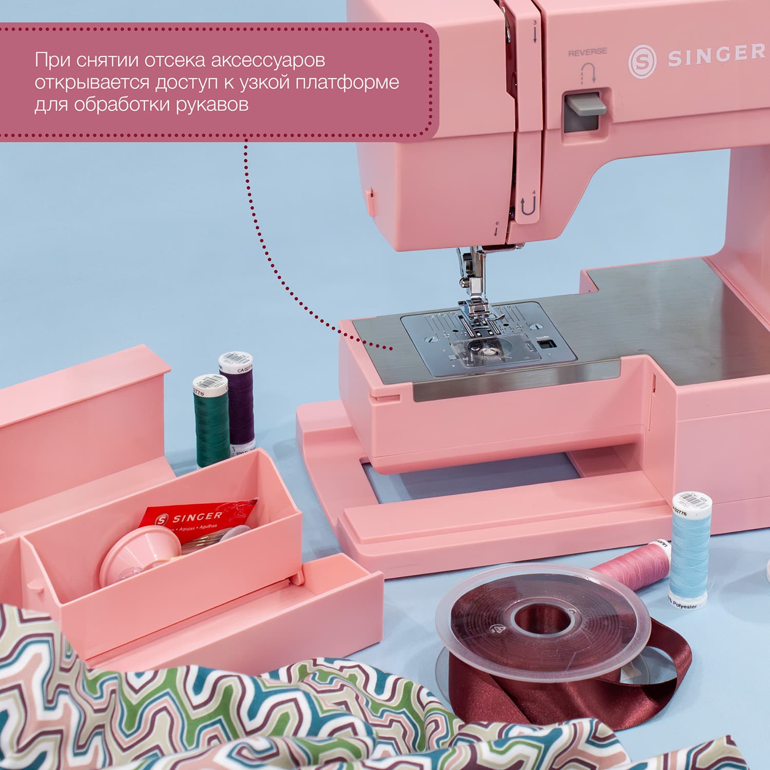 Электромеханическая швейная машина Singer Heavy Duty 4411 Pink - фото №10